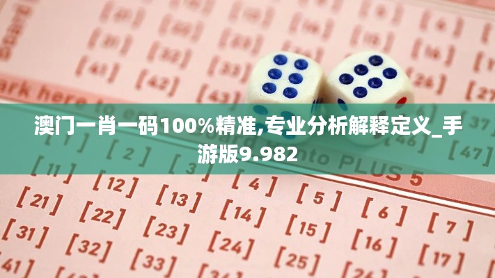 澳门一肖一码100%精准,专业分析解释定义_手游版9.982