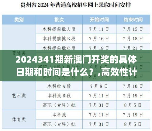 2024341期新澳门开奖的具体日期和时间是什么？,高效性计划实施_钻石版4.280