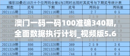 澳门一码一码100准确340期,全面数据执行计划_视频版5.634