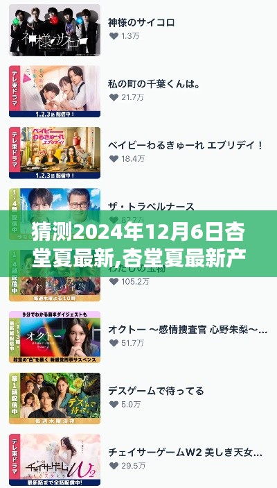 杏堂夏最新产品评测，特性、使用体验与目标用户分析（预测至2024年）