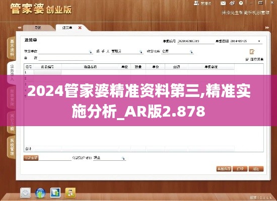 2024管家婆精准资料第三,精准实施分析_AR版2.878