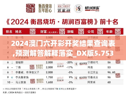 2024澳门六开彩开奖结果查询表,预测解答解释落实_DX版5.753