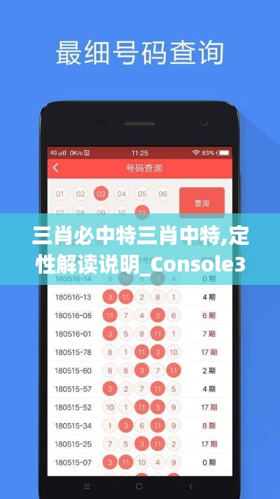 三肖必中特三肖中特,定性解读说明_Console3.652