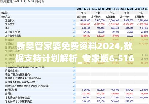 新奥管家婆免费资料2O24,数据支持计划解析_专家版6.516