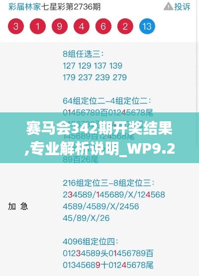 赛马会342期开奖结果,专业解析说明_WP9.248