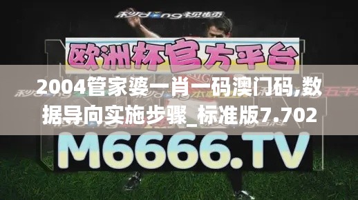 2004管家婆一肖一码澳门码,数据导向实施步骤_标准版7.702