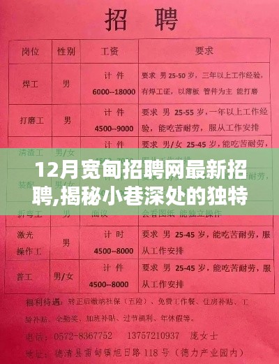 揭秘宽甸招聘网最新招聘信息，小巷深处的独特小店与隐藏宝藏招聘启事