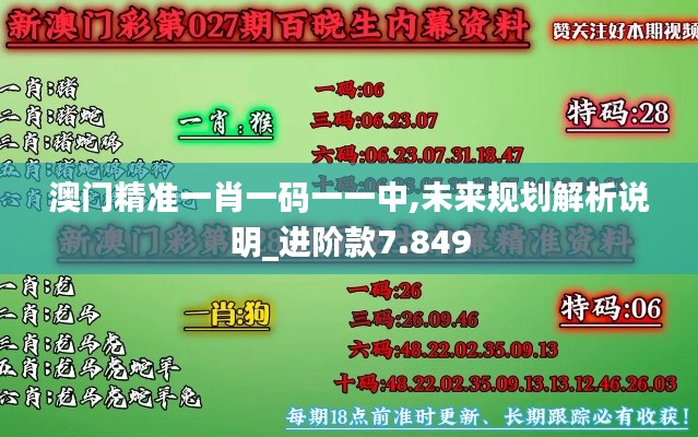 澳门精准一肖一码一一中,未来规划解析说明_进阶款7.849