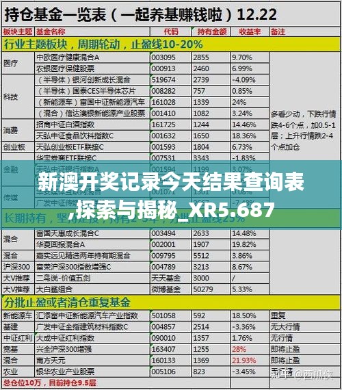 新澳开奖记录今天结果查询表,探索与揭秘_XR5.687