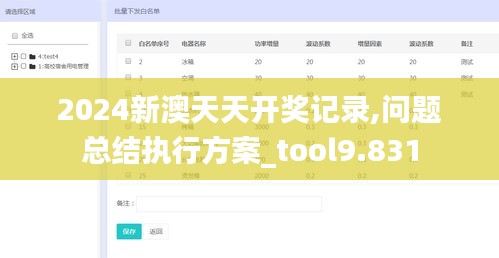 2024新澳天天开奖记录,问题总结执行方案_tool9.831