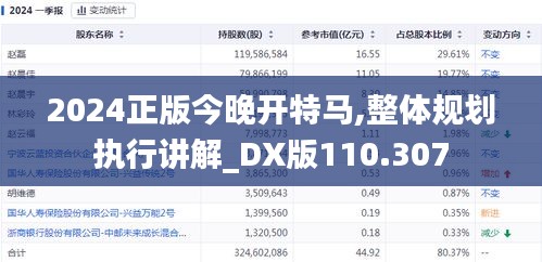 2024正版今晚开特马,整体规划执行讲解_DX版110.307