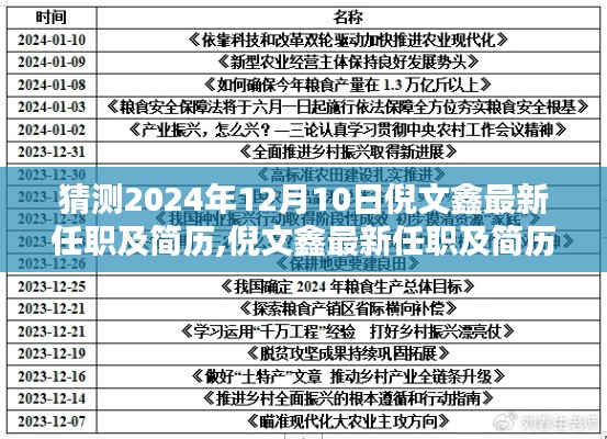 倪文鑫最新任职预测及简历指南（2024年12月版）