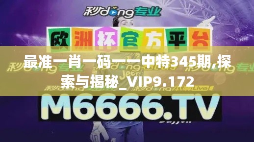 最准一肖一码一一中特345期,探索与揭秘_VIP9.172