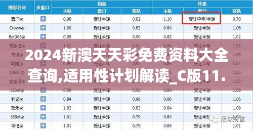 2024新澳天天彩免费资料大全查询,适用性计划解读_C版11.526