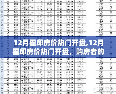 12月霍邱房价热门楼盘开盘，购房者黄金时机来临