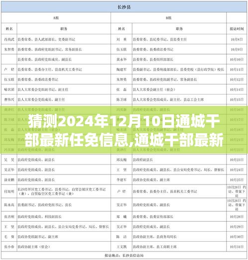 2024年预测指南，通城干部最新任免信息详解及适用初学者进阶指南