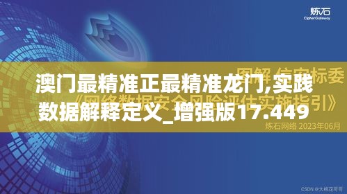 澳门最精准正最精准龙门,实践数据解释定义_增强版17.449