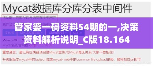 管家婆一码资料54期的一,决策资料解析说明_C版18.164