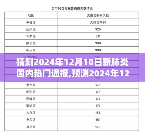 2024年12月新肺炎国内通报展望，预测与猜测