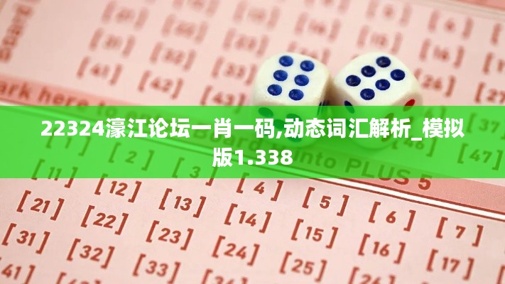 22324濠江论坛一肖一码,动态词汇解析_模拟版1.338