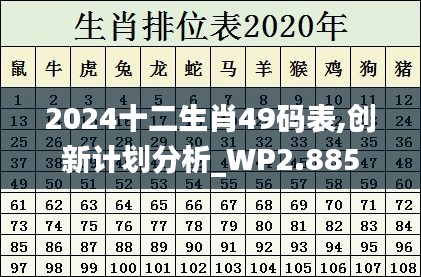 2024十二生肖49码表,创新计划分析_WP2.885