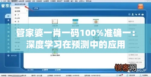 管家婆一肖一码100%准确一：深度学习在预测中的应用