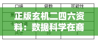 正版玄机二四六资料：数据科学在商业决策中的关键作用