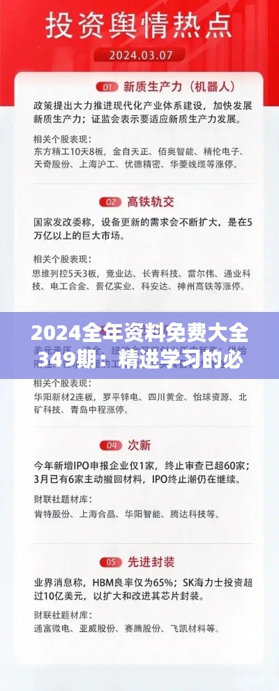 2024全年资料免费大全349期：精进学习的必备资源