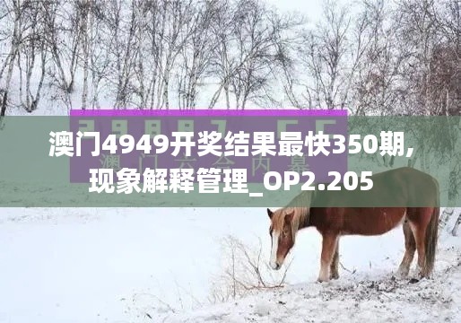 澳门4949开奖结果最快350期,现象解释管理_OP2.205