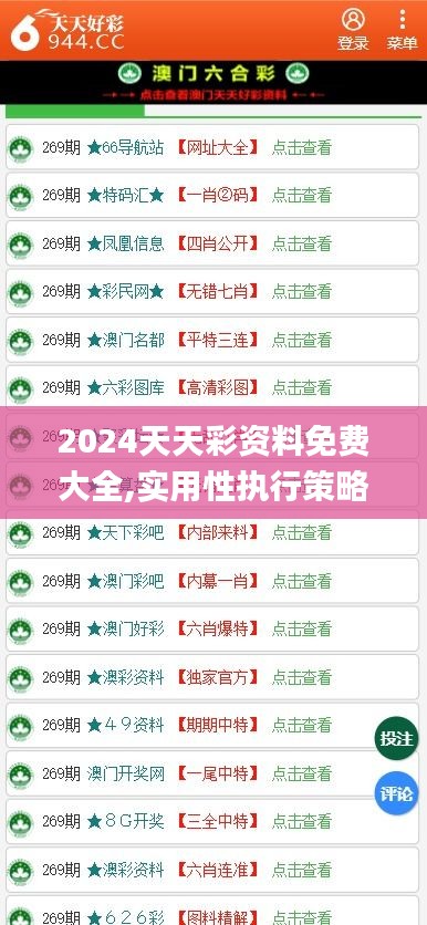 2024天天彩资料免费大全,实用性执行策略讲解_GM版8.615