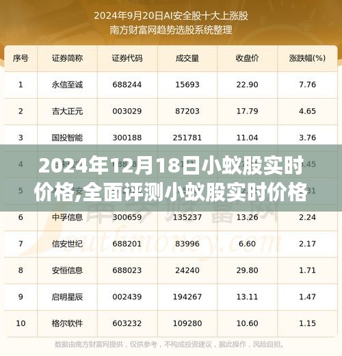 2024年12月18日小蚁股实时价格全面评测