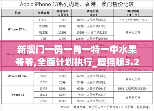 新澳门一码一肖一特一中水果爷爷,全面计划执行_增强版3.289