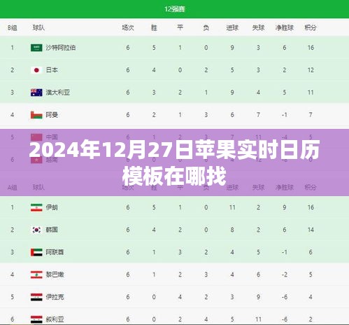 苹果实时日历模板获取指南，2024年12月27日篇