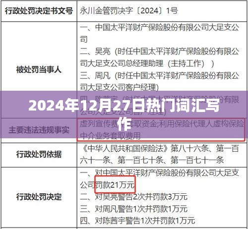 2024年12月27日流行词汇解析与趋势展望