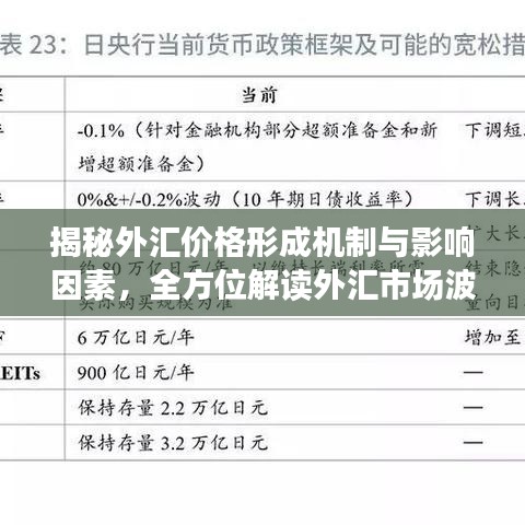 揭秘外汇价格形成机制与影响因素，全方位解读外汇市场波动之源