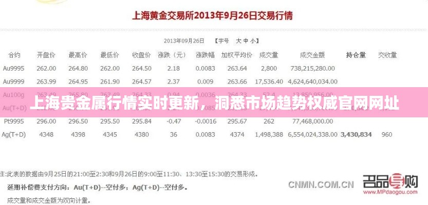 上海贵金属行情实时更新，洞悉市场趋势权威官网网址