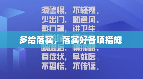 多给落实，落实好各项措施 