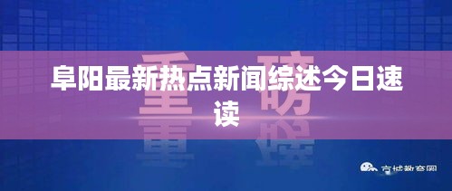 阜阳最新热点新闻综述今日速读