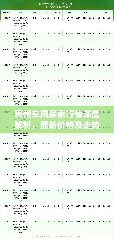 贵州车用尿素行情深度解析，最新价格及走势分析