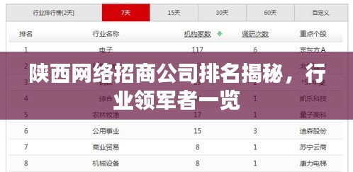 陕西网络招商公司排名揭秘，行业领军者一览