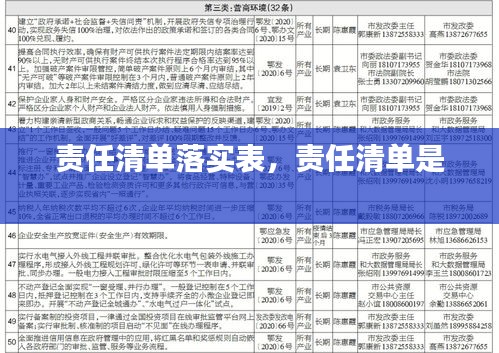 责任清单落实表，责任清单是 