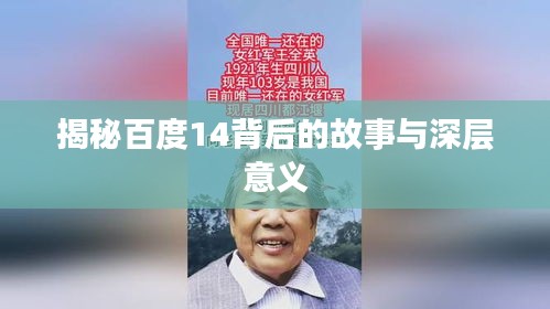 揭秘百度14背后的故事与深层意义