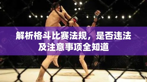 解析格斗比赛法规，是否违法及注意事项全知道