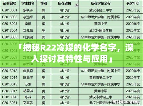 「揭秘R22冷媒的化学名字，深入探讨其特性与应用」