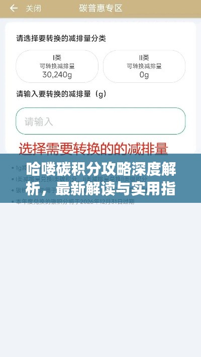 哈喽碳积分攻略深度解析，最新解读与实用指南！