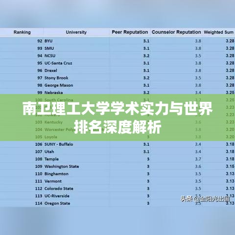 南卫理工大学学术实力与世界排名深度解析