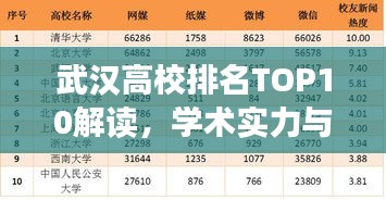 武汉高校排名TOP10解读，学术实力与发展潜力分析