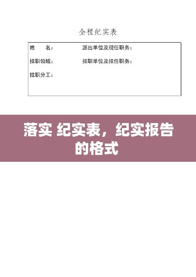 落实 纪实表，纪实报告的格式 