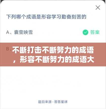 不断打击不断努力的成语，形容不断努力的成语大全 